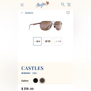 Maui Jim Castles like new, catch/release. husband wants the grey. Case incl